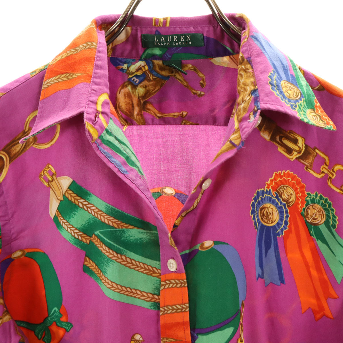 LAUREN RALPH LAUREN ローレンラルフローレン 総柄 長袖 シャツ M パープル系 レディース