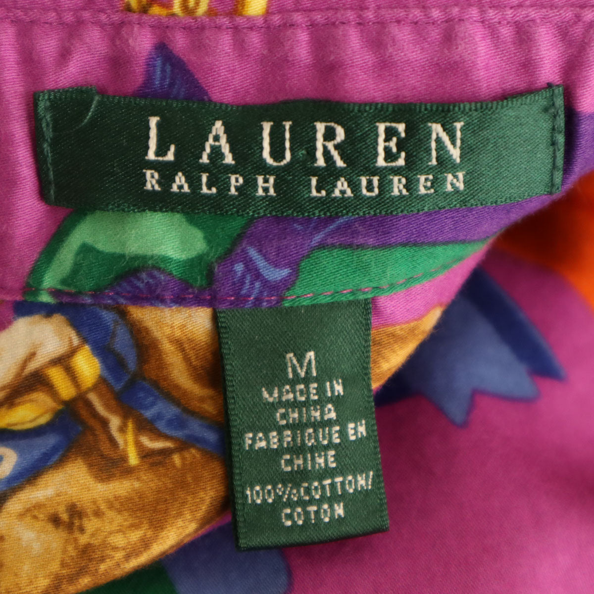LAUREN RALPH LAUREN ローレンラルフローレン 総柄 長袖 シャツ M パープル系 レディース