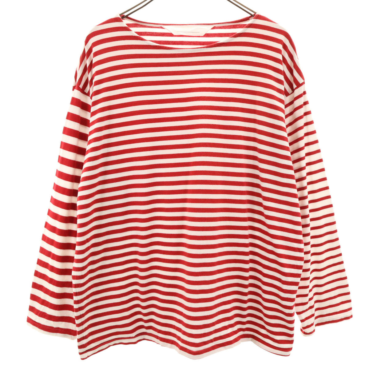 NONSAPIENS ノンサピエンス 日本製 ボーダー柄 長袖 Tシャツ 1 レッド系 ロンT メンズ