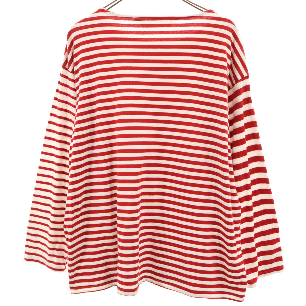 NONSAPIENS ノンサピエンス 日本製 ボーダー柄 長袖 Tシャツ 1 レッド系 ロンT メンズ