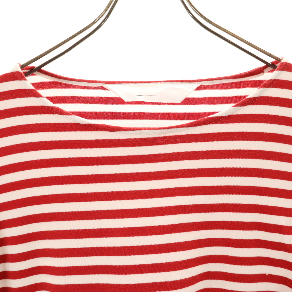 NONSAPIENS ノンサピエンス 日本製 ボーダー柄 長袖 Tシャツ 1 レッド系 ロンT メンズ
