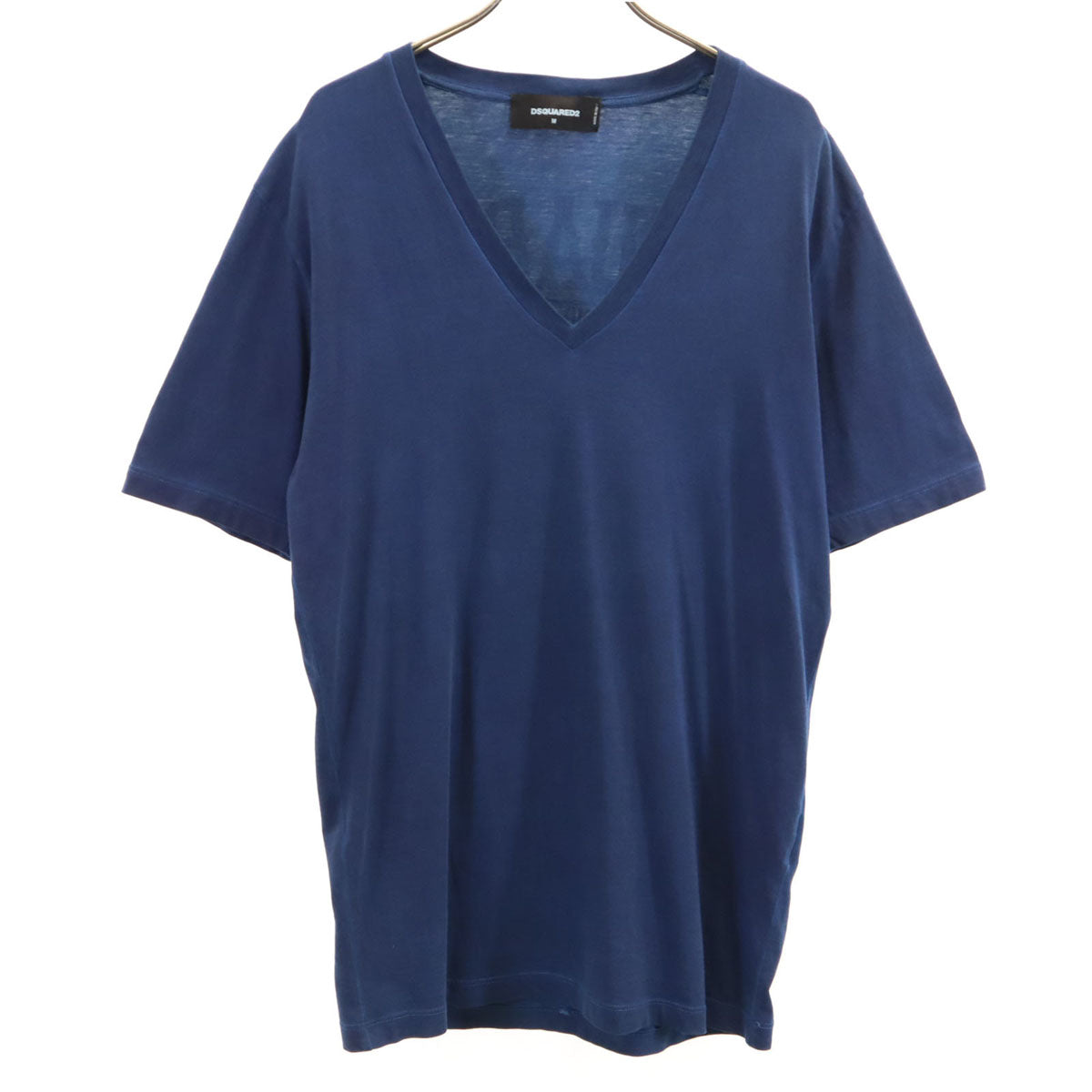 DSQUARED2 ディースクエアード イタリア製 バックプリント 半袖 Vネック Tシャツ M ネイビー メンズ