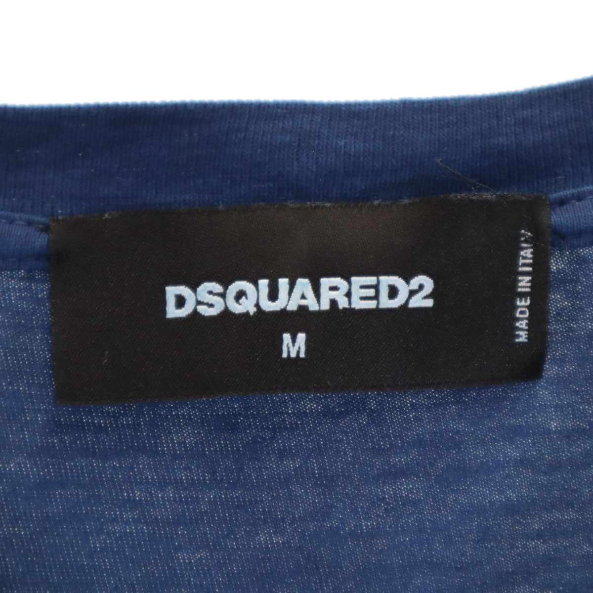 DSQUARED2 ディースクエアード イタリア製 バックプリント 半袖 Vネック Tシャツ M ネイビー メンズ