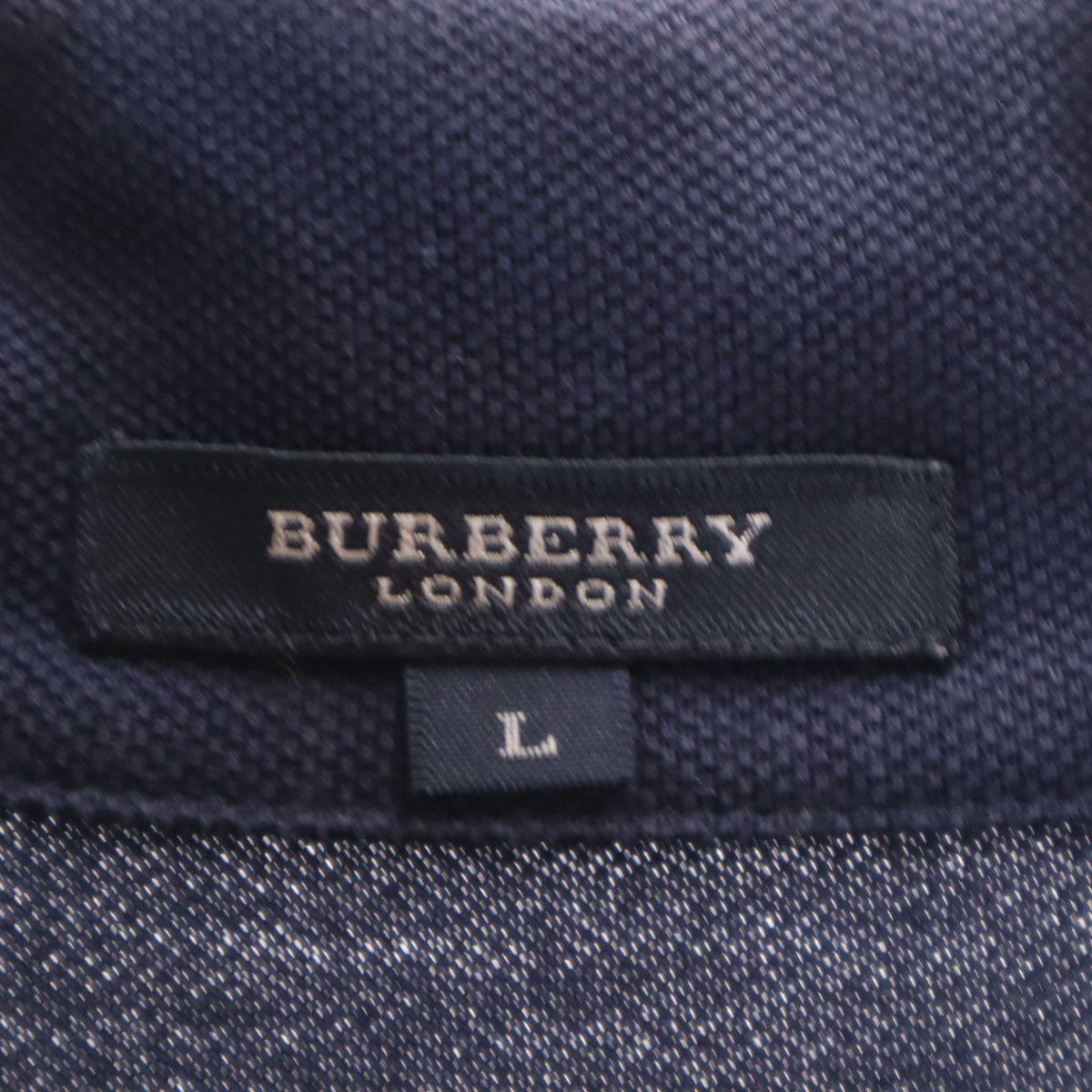 BURBERRY LONDON バーバリーロンドン 日本製 半袖 ポロシャツ L ネイビー 三陽商会 鹿の子 メンズ