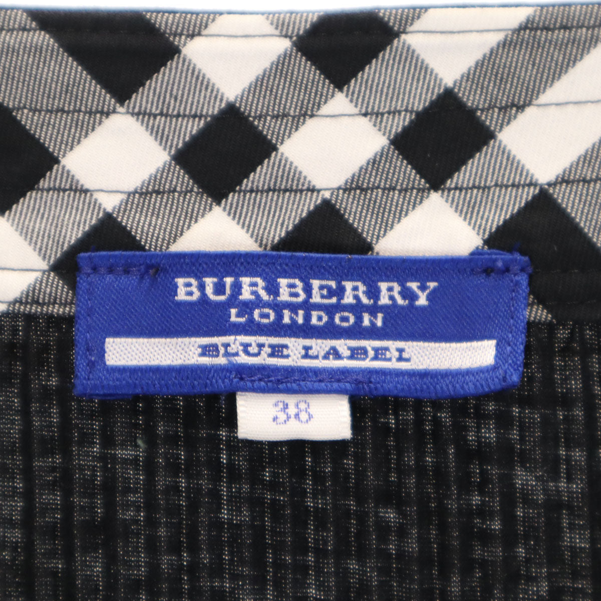 BURBERRY LONDON BLUE LABEL バーバリー ロンドン ブルーレーベル 日本製 フレンチスリーブ ワンピース 38 ブラック 三陽商会 レディース