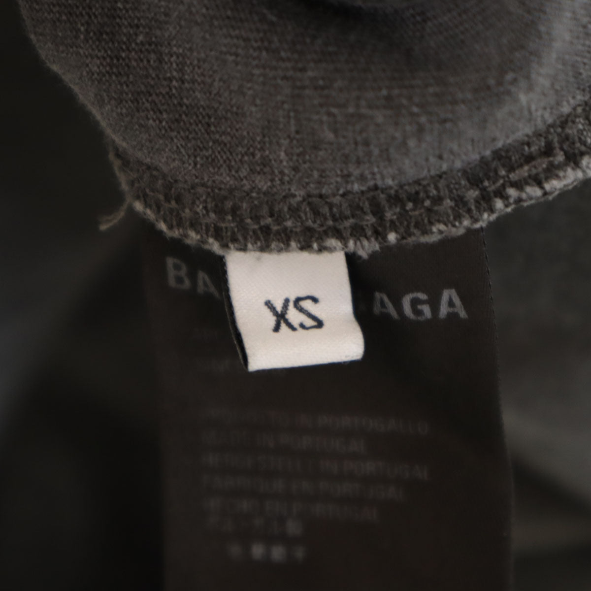 BALENCIAGA バレンシアガ ポルトガル製 半袖 Tシャツ XS チャコールグレー メンズ