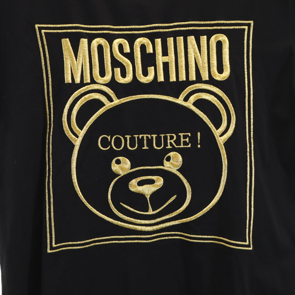 美品 MOSCHINO モスキーノ ポルトガル製 半袖 Tシャツ 42 ブラック レディース