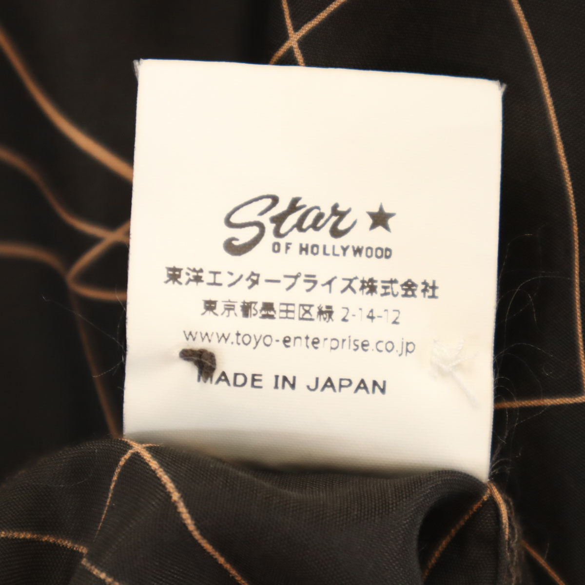 美品 Star OF HOLLYWOOD スターオブハリウッド 実名復刻 日本製 蜘蛛の巣柄 半袖 オープンカラーシャツ L ダークブラウン SH37594 東洋エンタープライズ メンズ