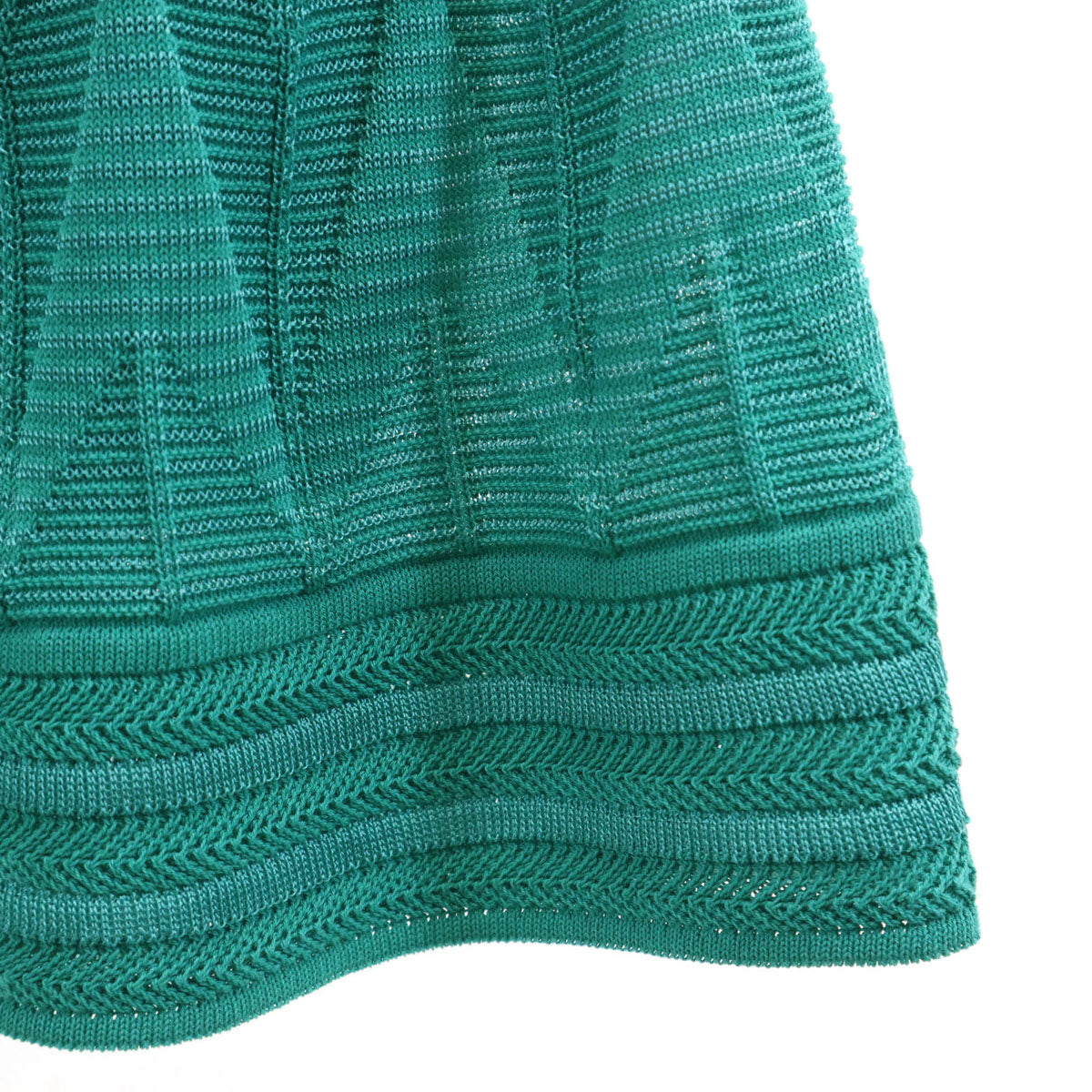 Missoni ミッソーニ 総柄 ノースリーブ ニット ワンピース 42 エメラルドグリーン レディース