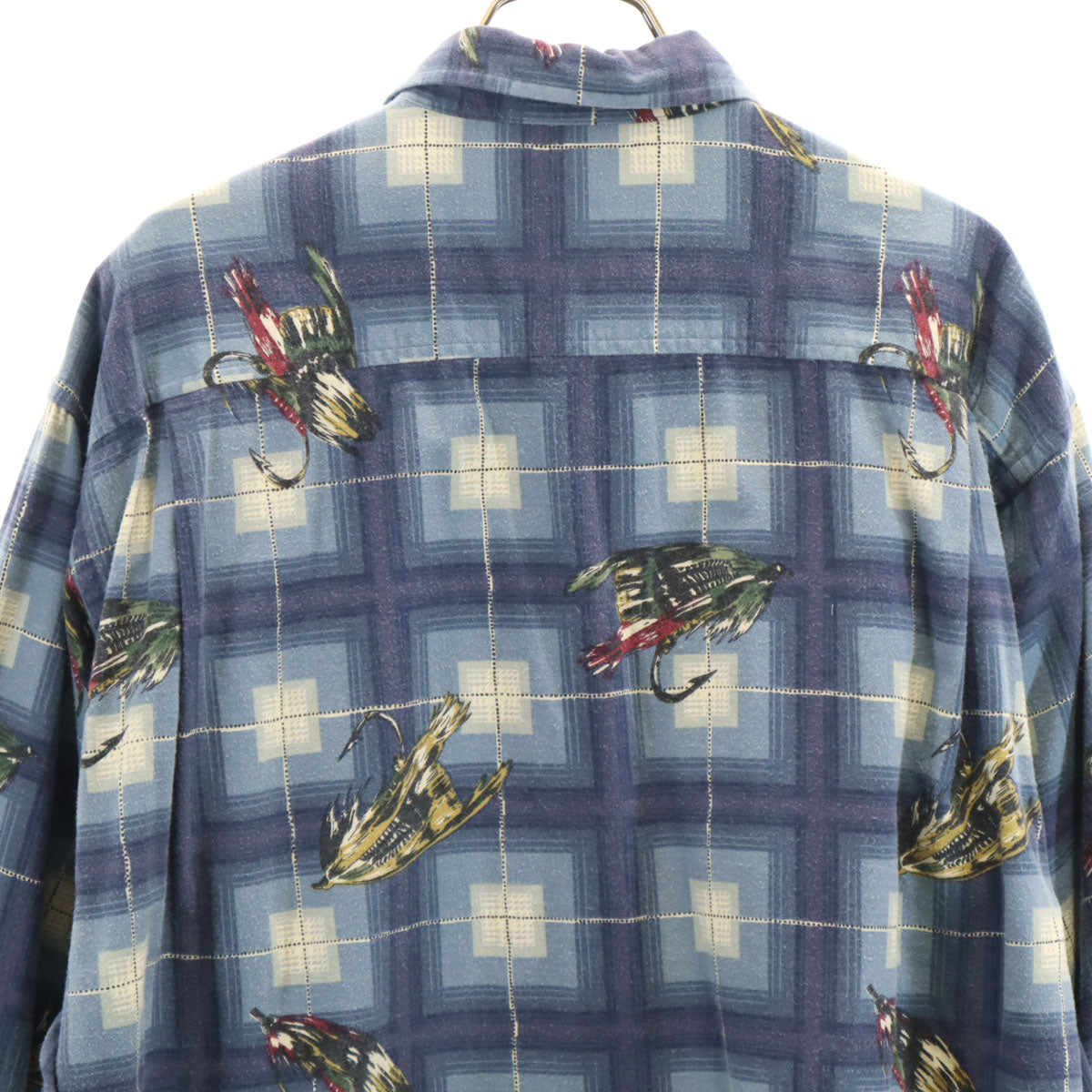 CHAPS RALPH LAUREN チャップスラルフローレン 90s オールド ルアー柄 長袖 シャツ L ネイビー メンズ