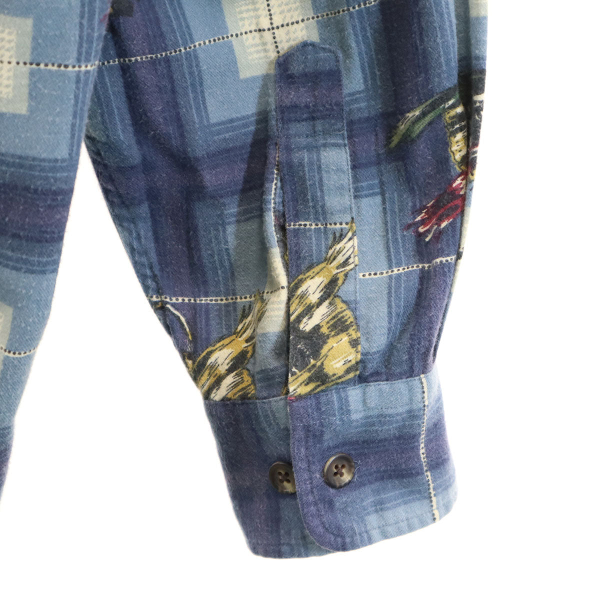 CHAPS RALPH LAUREN チャップスラルフローレン 90s オールド ルアー柄 長袖 シャツ L ネイビー メンズ