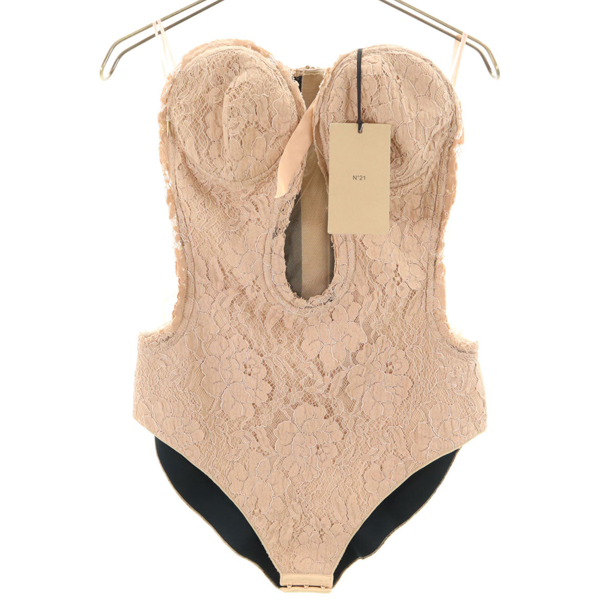 未使用 N°21 ヌメロ ヴェントゥーノ イタリア製 ノースリーブ ボディスーツ ビスチェ 40 ライトブルー レディース