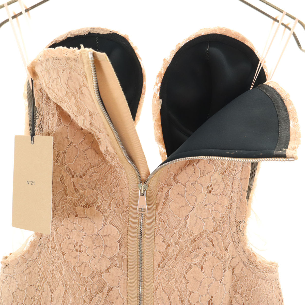 未使用 N°21 ヌメロ ヴェントゥーノ イタリア製 ノースリーブ ボディスーツ ビスチェ 40 ライトブルー レディース