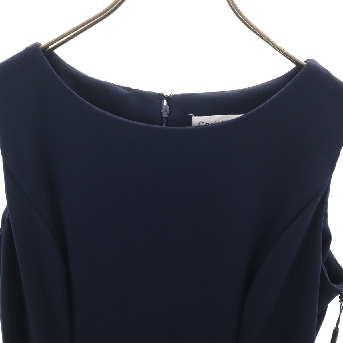 未使用 Calvin klein カルバンクライン ノースリーブ ワンピース 8 ネイビー レディース