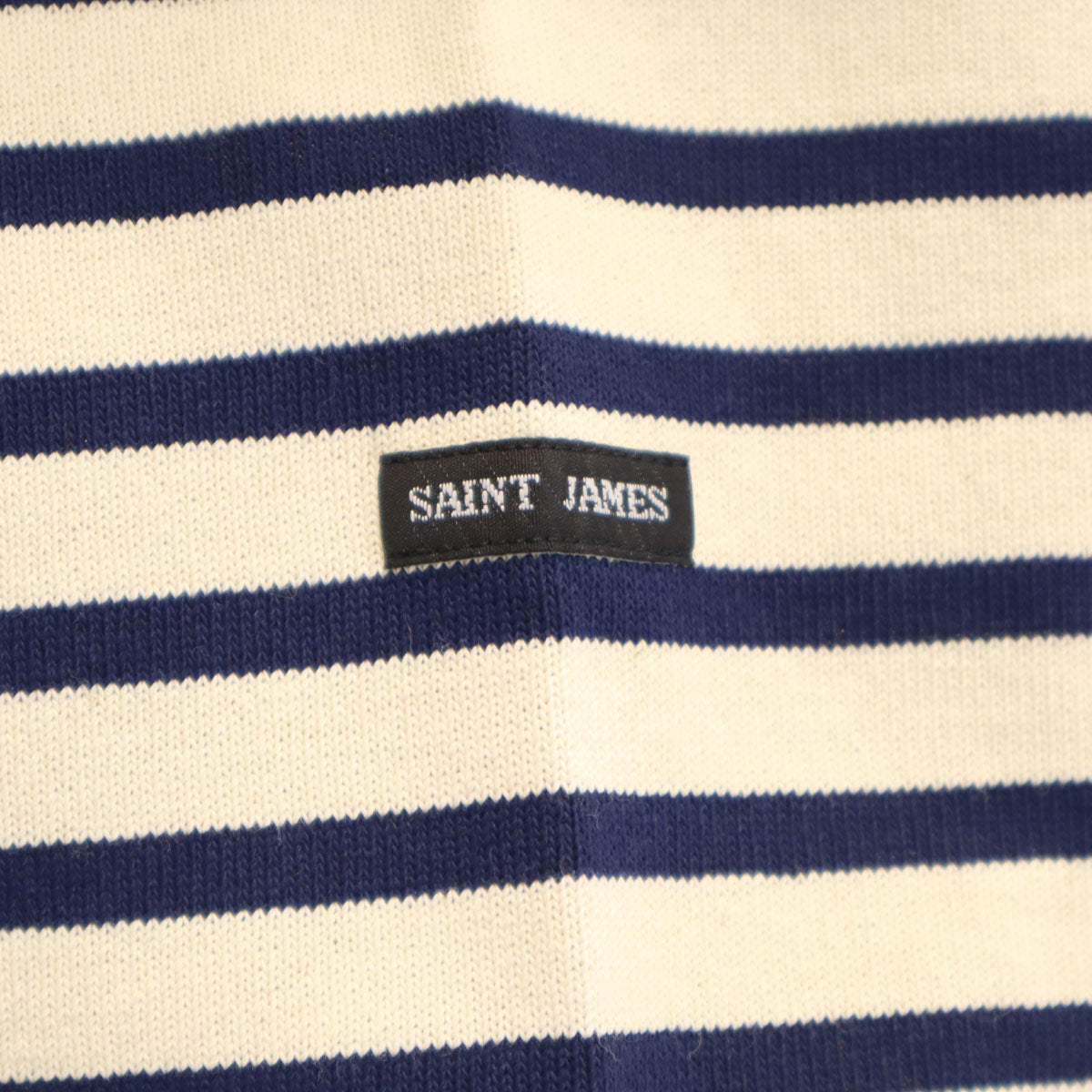 未使用 SAINT JAMES セントジェームス フランス製 ボーダー柄 長袖 ボートネック バスクシャツ M ベージュ メンズ