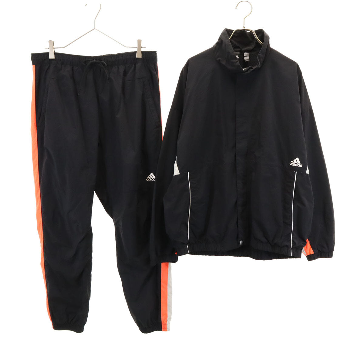 adidas アディダス ウインドブレーカー 上下 セットアップ O ブラック メンズ