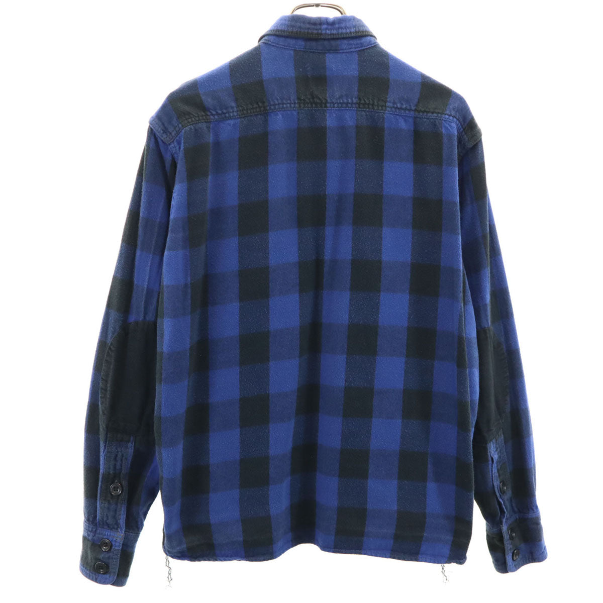 MOMOTARO JEANS 桃太郎ジーンズ 日本製 チェック柄 長袖 コットン ネルシャツ 42 ブルー メンズ