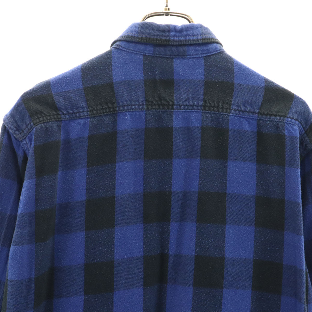 MOMOTARO JEANS 桃太郎ジーンズ 日本製 チェック柄 長袖 コットン ネルシャツ 42 ブルー メンズ