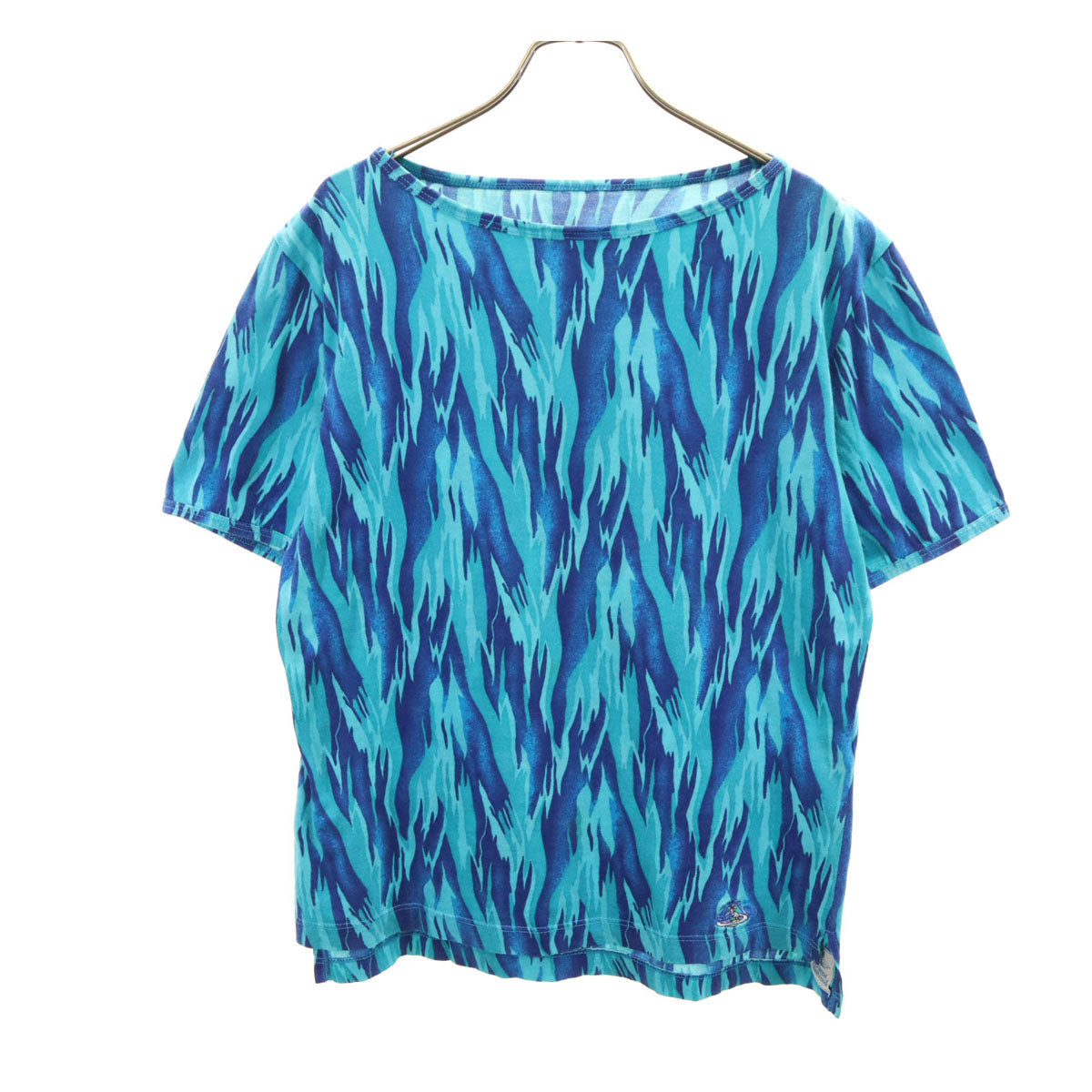 Vivienne Westwood OCEAN ヴィヴィアンンウエストウッド オーシャン イタリア製 総柄 半袖 Tシャツ 50 ブルー レディース