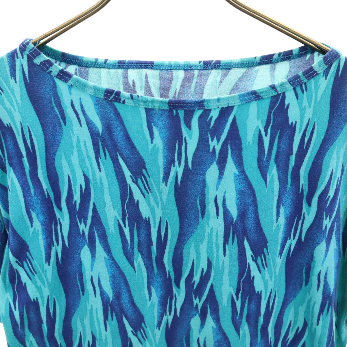 Vivienne Westwood OCEAN ヴィヴィアンンウエストウッド オーシャン イタリア製 総柄 半袖 Tシャツ 50 ブルー レディース