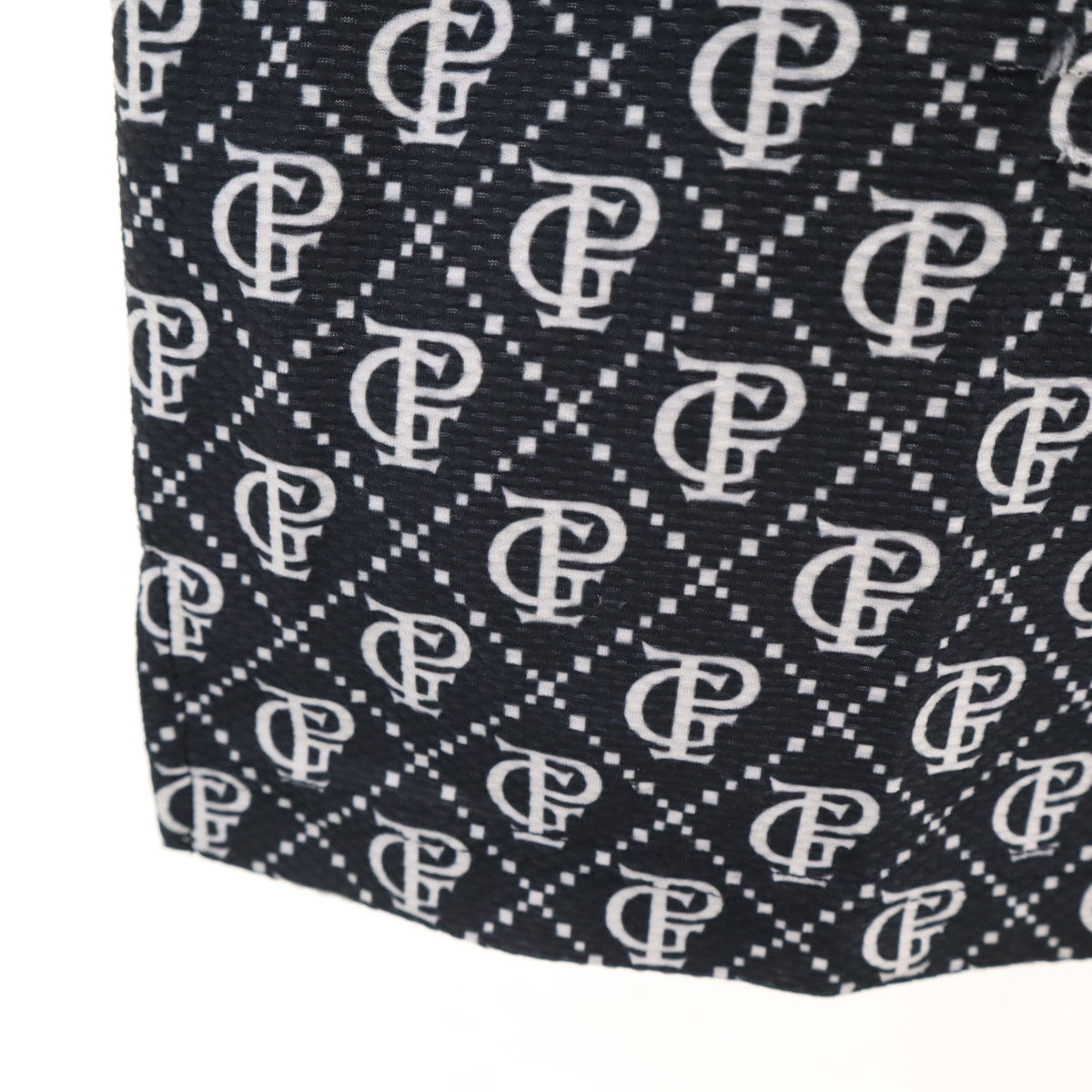 PEARLY GATES パーリーゲイツ 総ロゴ ゴルフ 半袖 ポロシャツ 4 ブラック メンズ