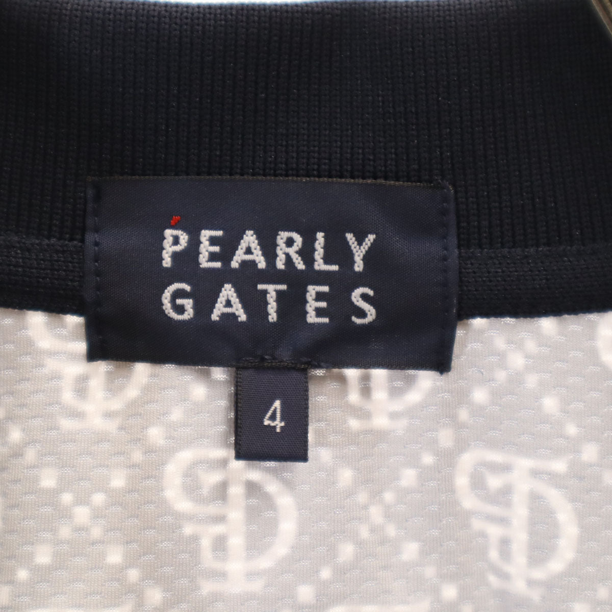 PEARLY GATES パーリーゲイツ 総ロゴ ゴルフ 半袖 ポロシャツ 4 ブラック メンズ