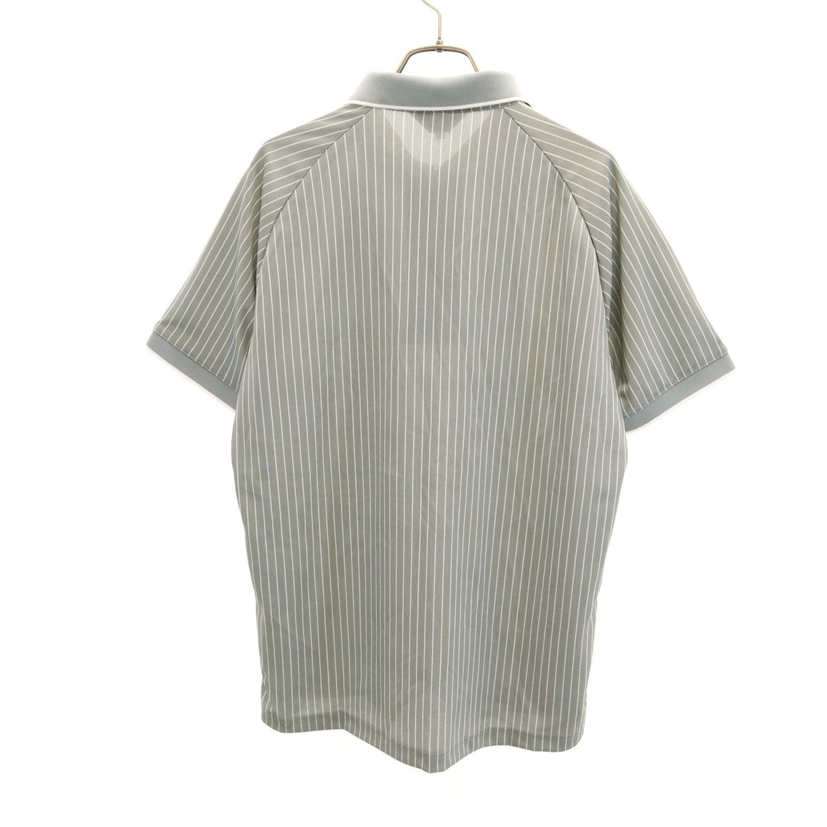 LANVIN SPORT ランバンスポール ストライプ柄 ゴルフ 半袖 ポロシャツ 40 グレー メンズ