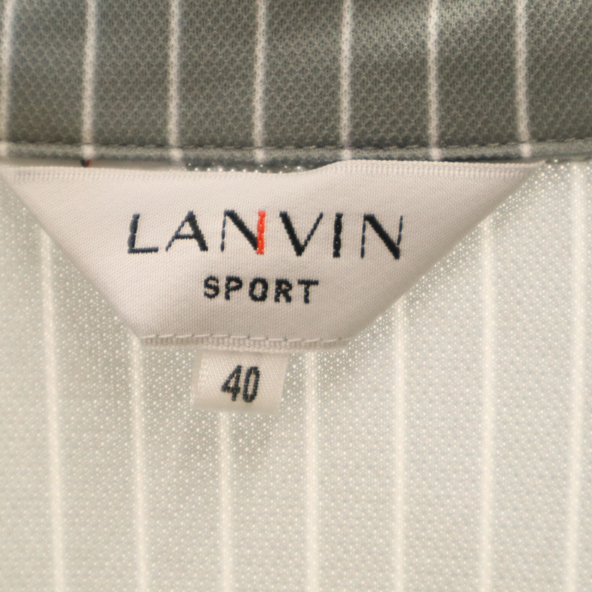 LANVIN SPORT ランバンスポール ストライプ柄 ゴルフ 半袖 ポロシャツ 40 グレー メンズ