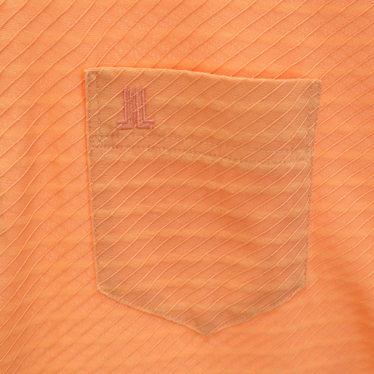 LANVIN SPORT ランバンスポール ボーダー柄 ゴルフ 半袖 ポロシャツ 40 オレンジ系 メンズ