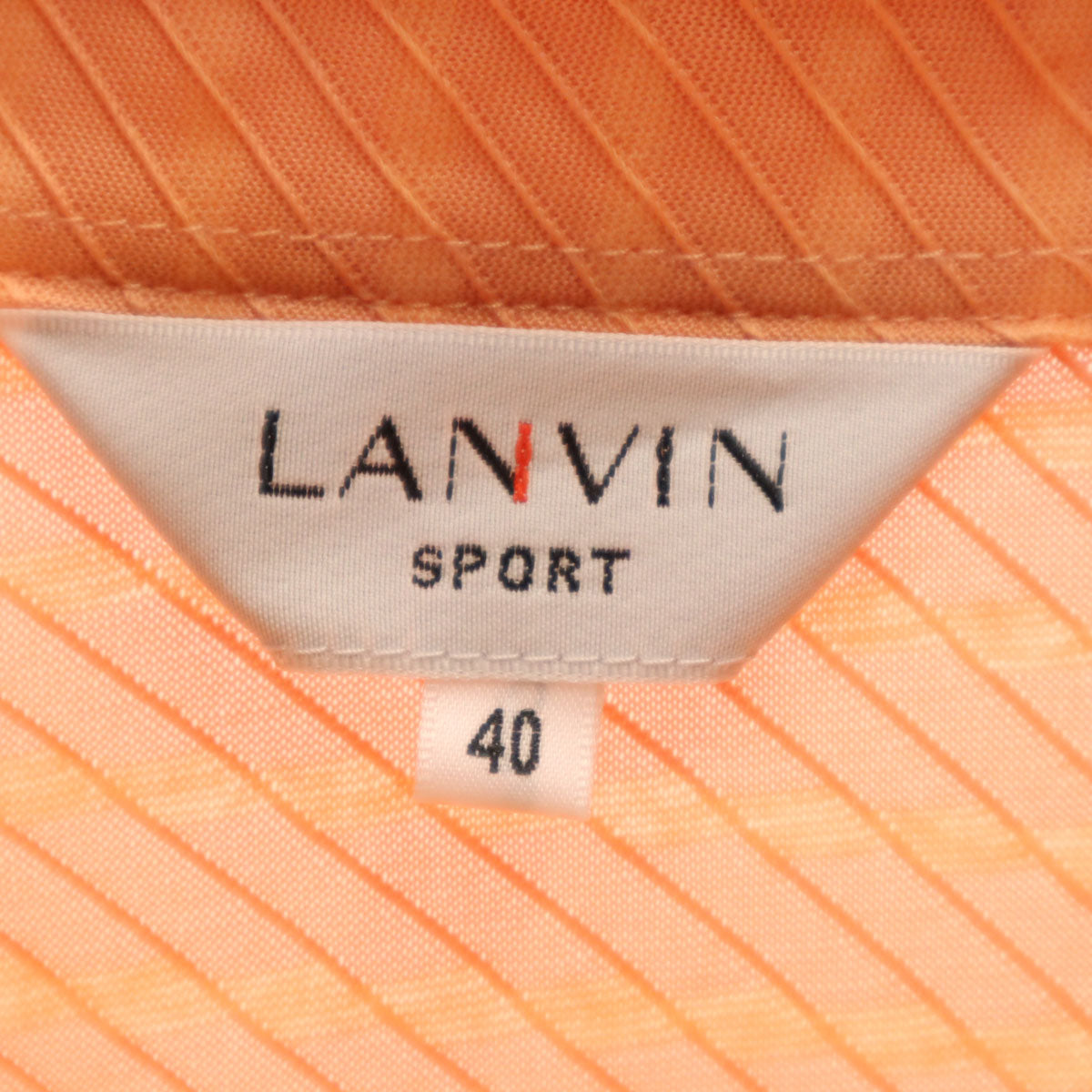 LANVIN SPORT ランバンスポール ボーダー柄 ゴルフ 半袖 ポロシャツ 40 オレンジ系 メンズ