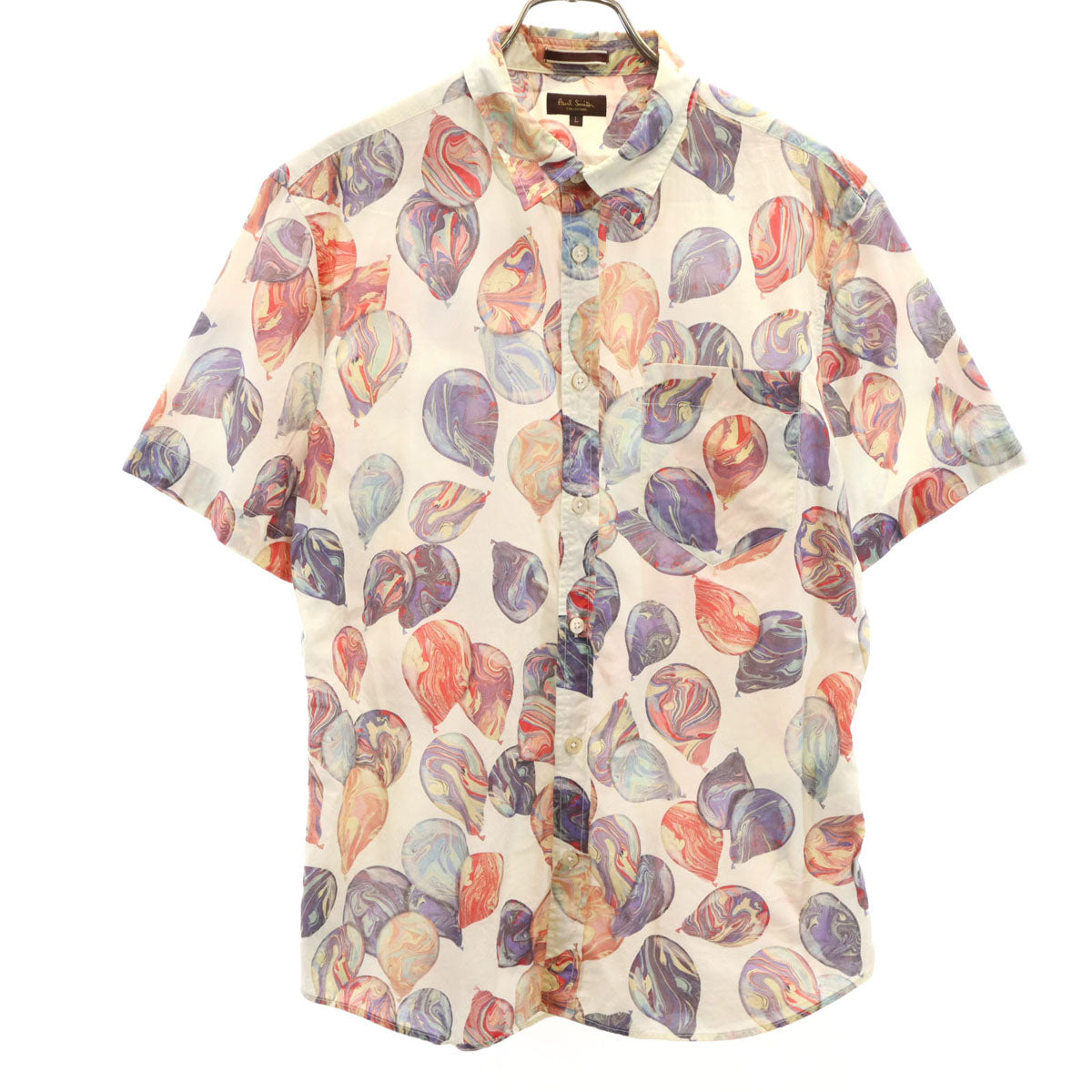 PAUL SMITH COLLECTION ポールスミスコレクション 日本製 風船柄 半袖 シャツ L ベージュ メンズ