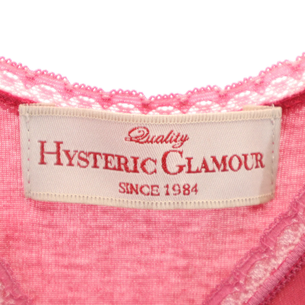 HYSTERIC GLAMOUR ヒステリックグラマー 日本製 タンクトップ FREE ピンク レディース