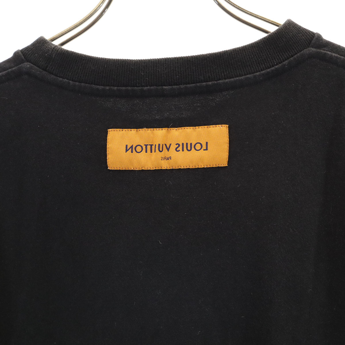 LOUIS VUITTON ルイヴィトン イタリア製 LV刺繍 半袖 Tシャツ M ブラック メンズ