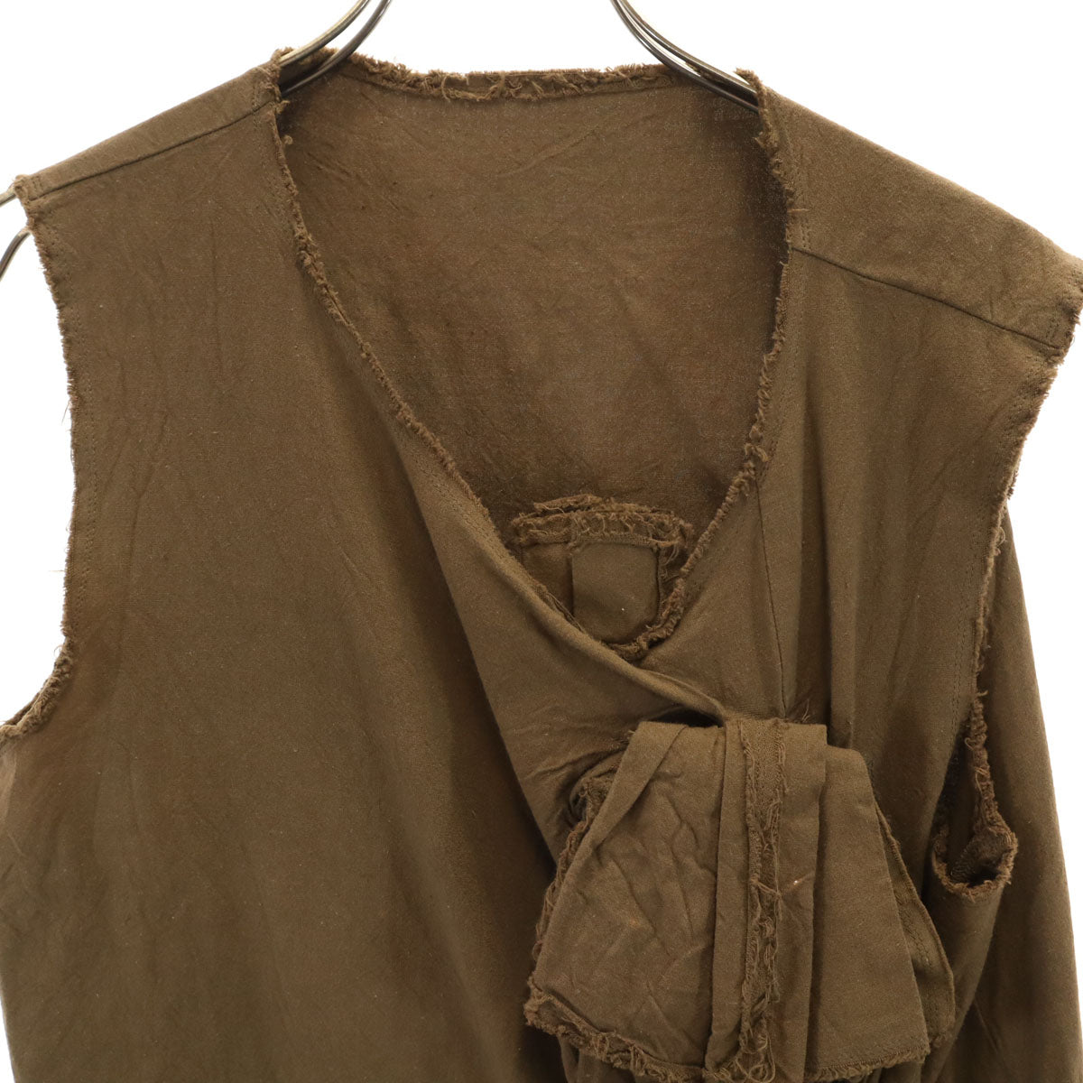 COMME des GARCONS コムデギャルソン 2002年 日本製 ノースリーブ カッティング加工 カットソー M ブラウン系 レディース