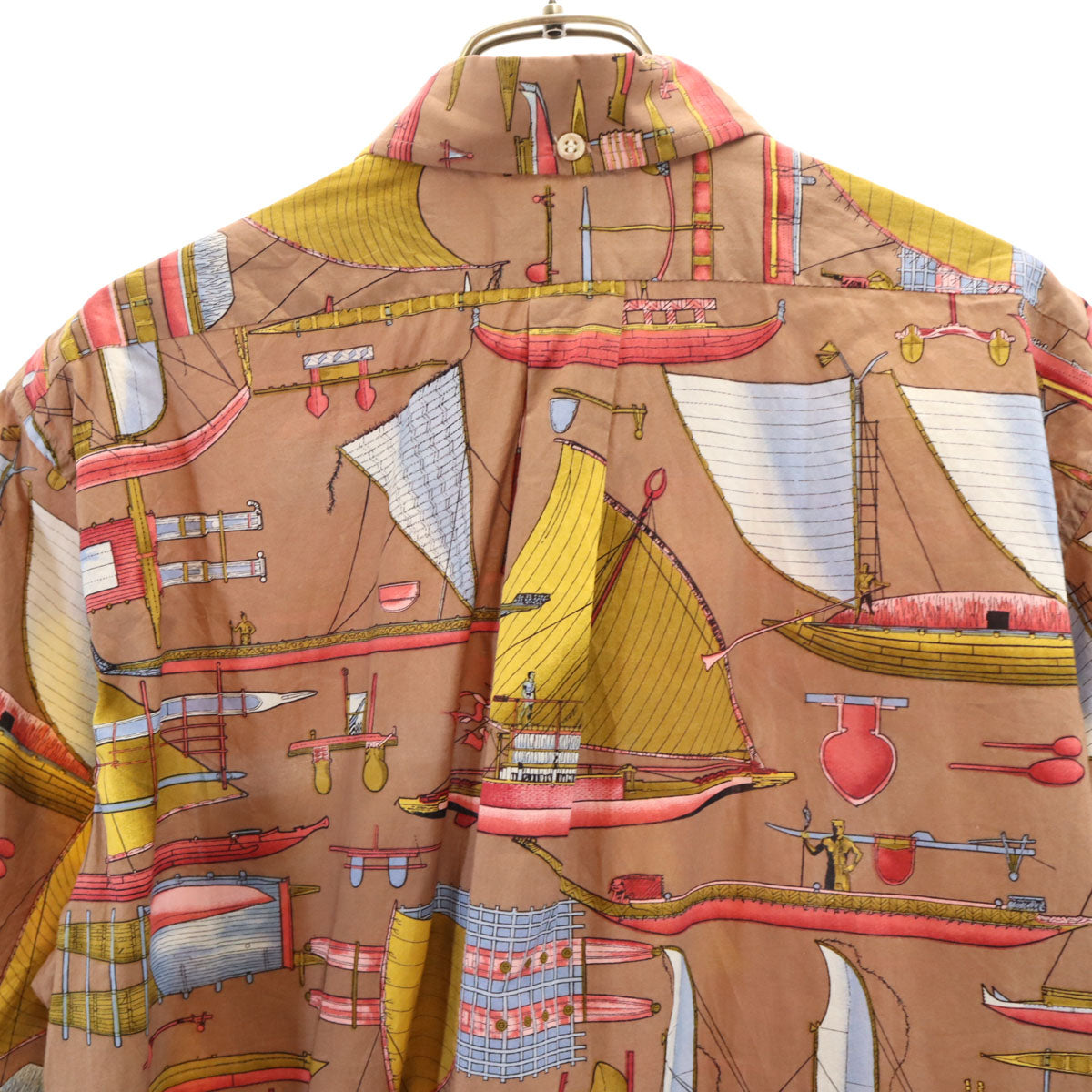 reyn spooner レインスプーナー 90s オールド 総柄 半袖 ハーフボタン ボタンダウン シャツ M ブラウン系 メンズ