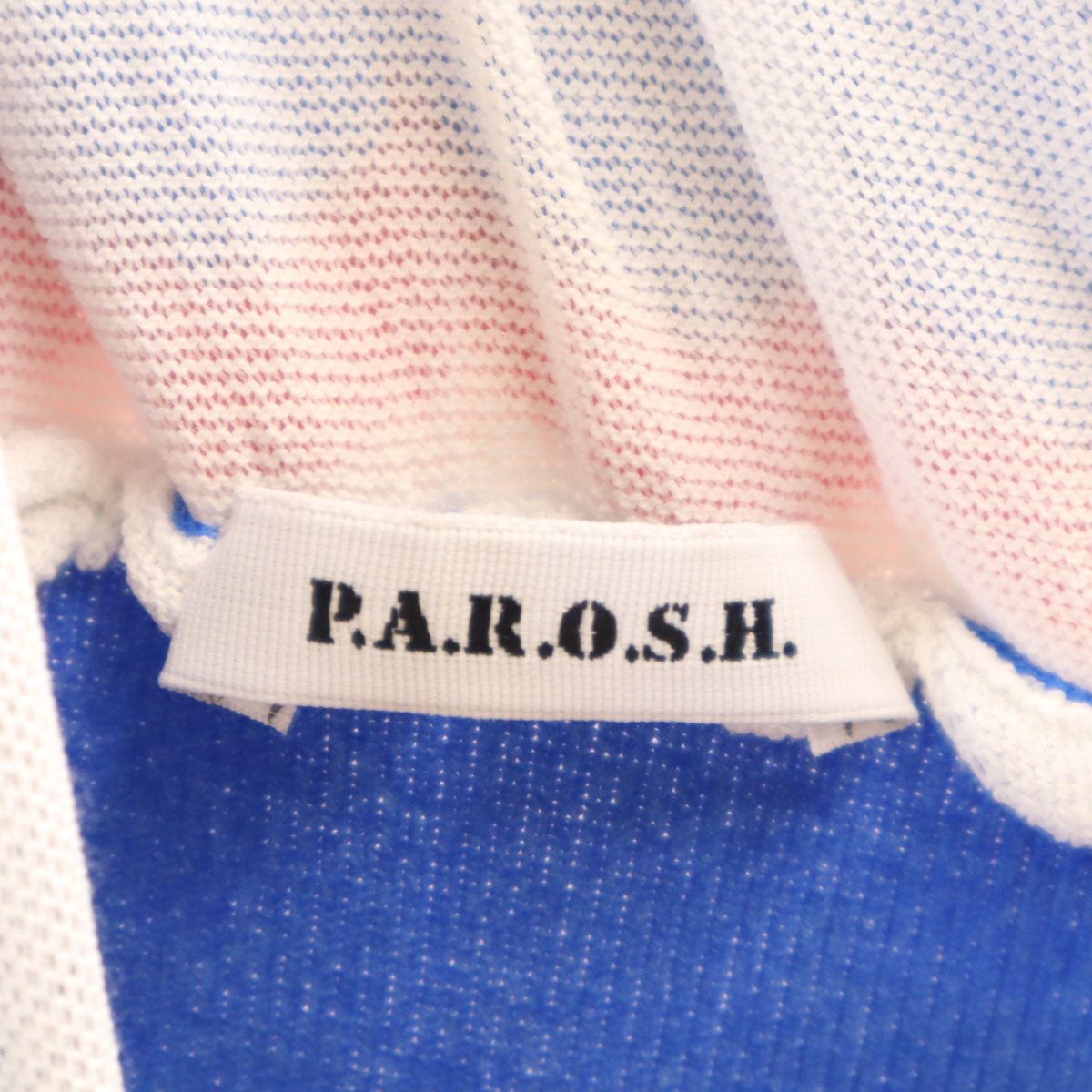 P.A.R.O.S.H. パロッシュ ジクザグ柄 ノースリーブ ニット ロングワンピース XS ブルー系 レトロ レディース
