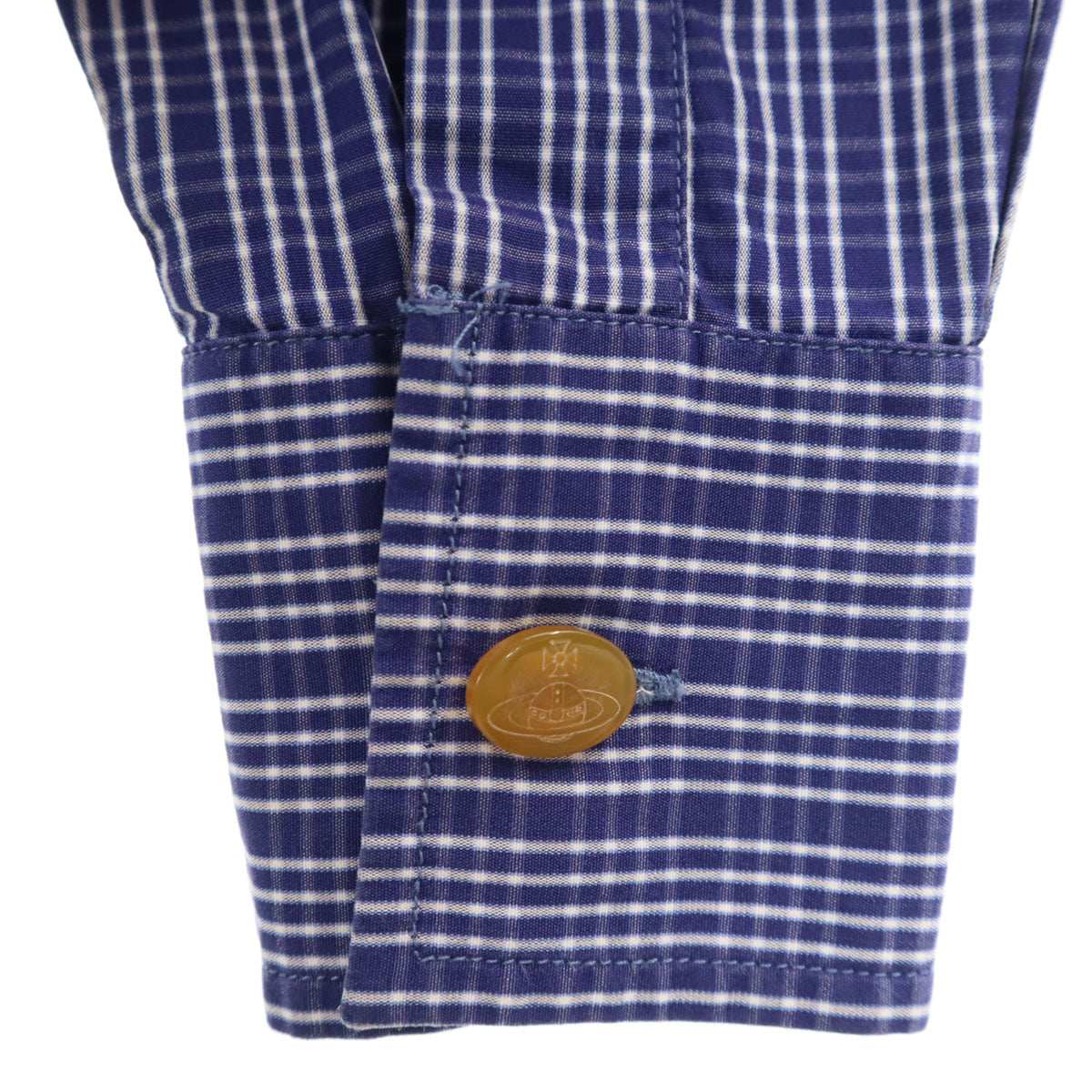 Vivienne Westwood ヴィヴィアンウエストウッド イタリア製 オールド チェック柄 長袖 シャツ 1 ネイビー レディース