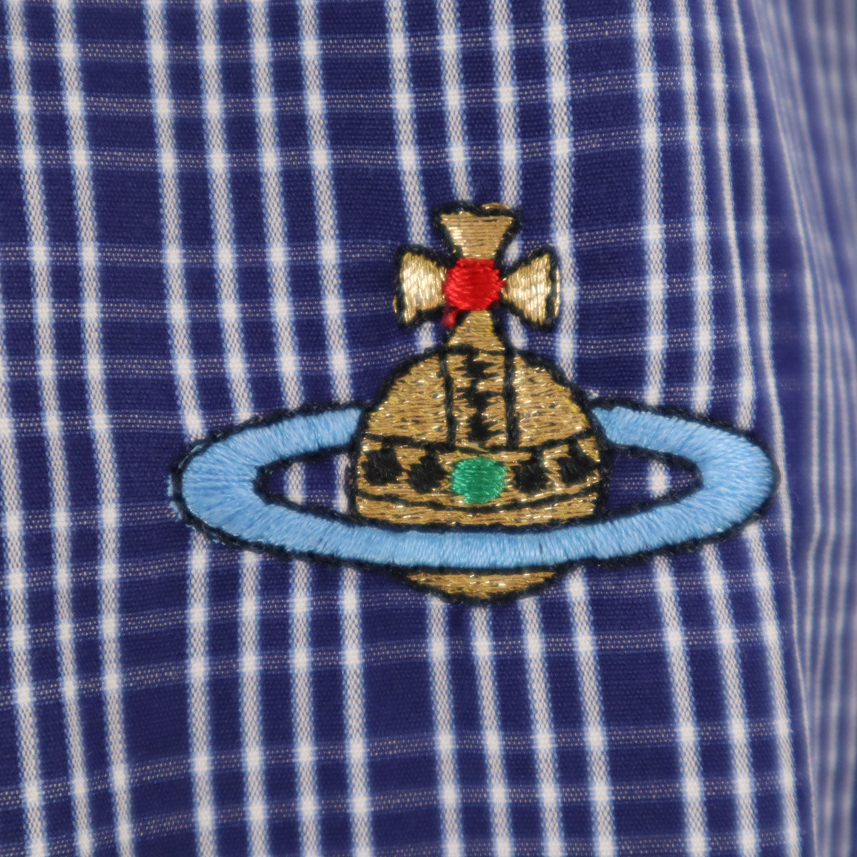 Vivienne Westwood ヴィヴィアンウエストウッド イタリア製 オールド チェック柄 長袖 シャツ 1 ネイビー レディース