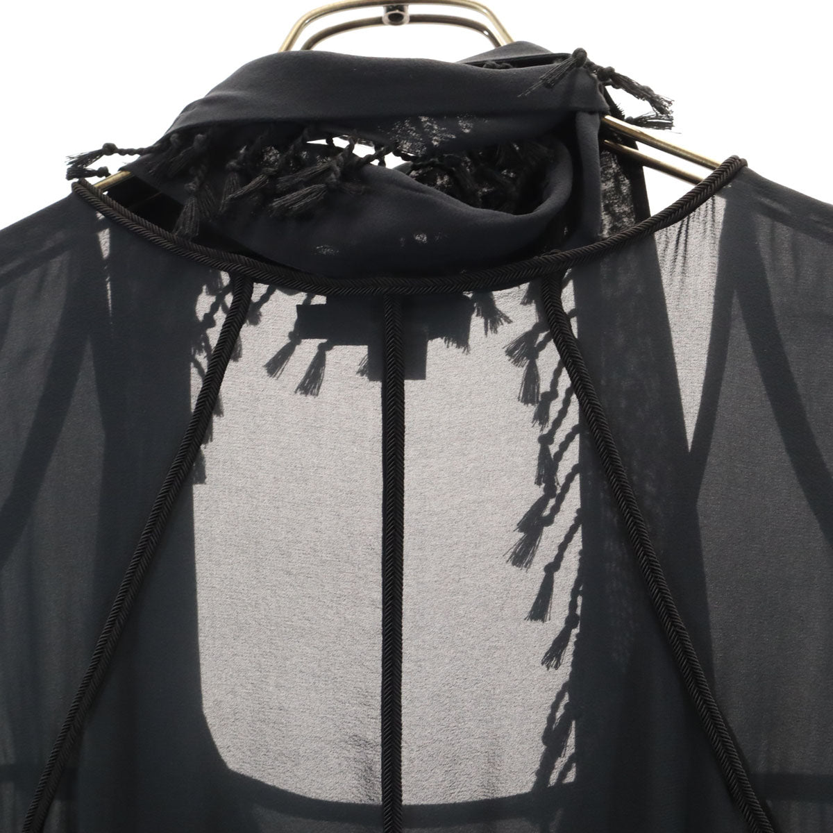 DKNY DONNA KARAN NEW YORK ダナキャランニューヨーク シルクブレンド 半袖 シアー ワンピース 4 ブラック レディース