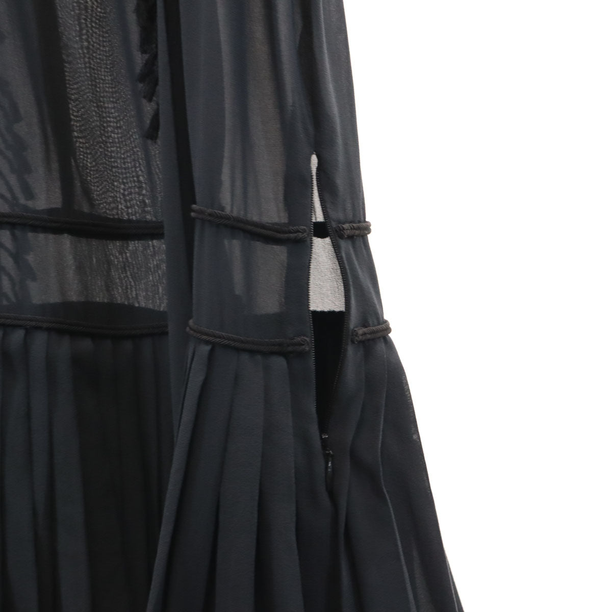DKNY DONNA KARAN NEW YORK ダナキャランニューヨーク シルクブレンド 半袖 シアー ワンピース 4 ブラック レディース
