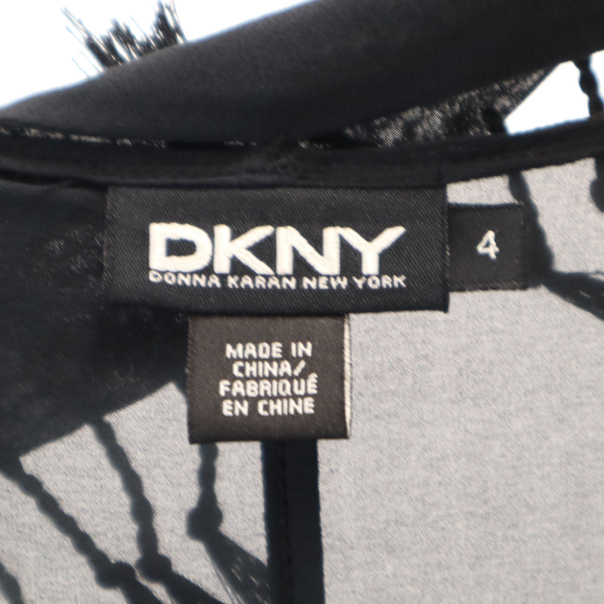 DKNY DONNA KARAN NEW YORK ダナキャランニューヨーク シルクブレンド 半袖 シアー ワンピース 4 ブラック レディース