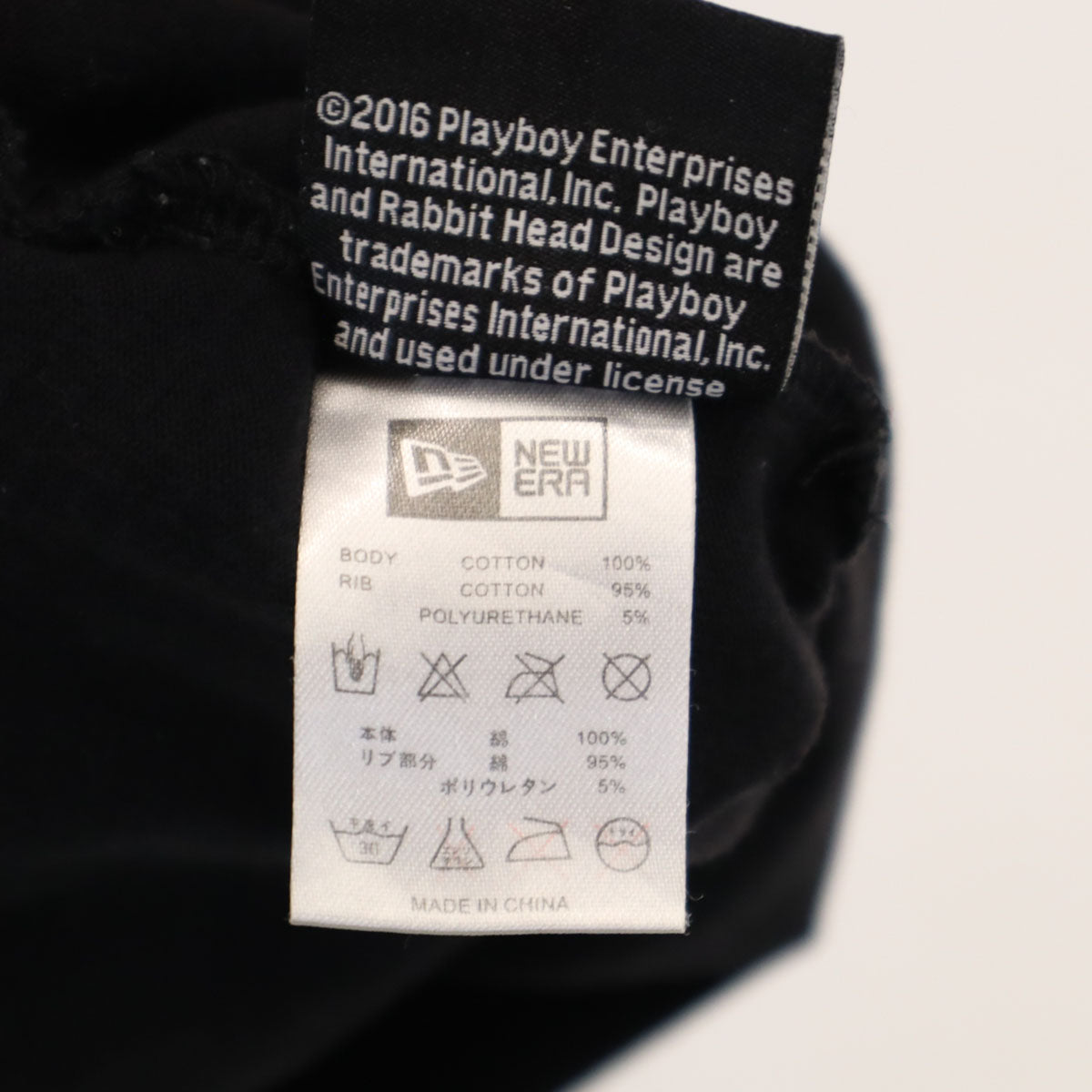 NEW ERA ニューエラ PLAYBOY プレイボーイ コラボ 半袖 Tシャツ S ブラック メンズ