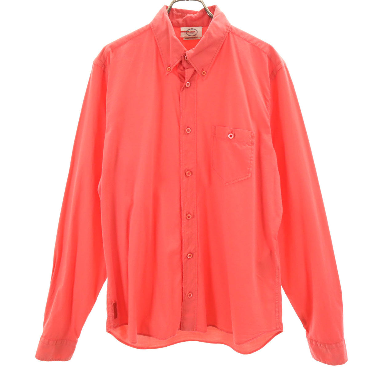 PRADA プラダ 長袖 ボタンダウンシャツ 41 レッド メンズ