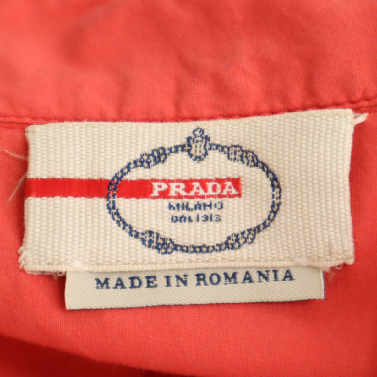 PRADA プラダ 長袖 ボタンダウンシャツ 41 レッド メンズ
