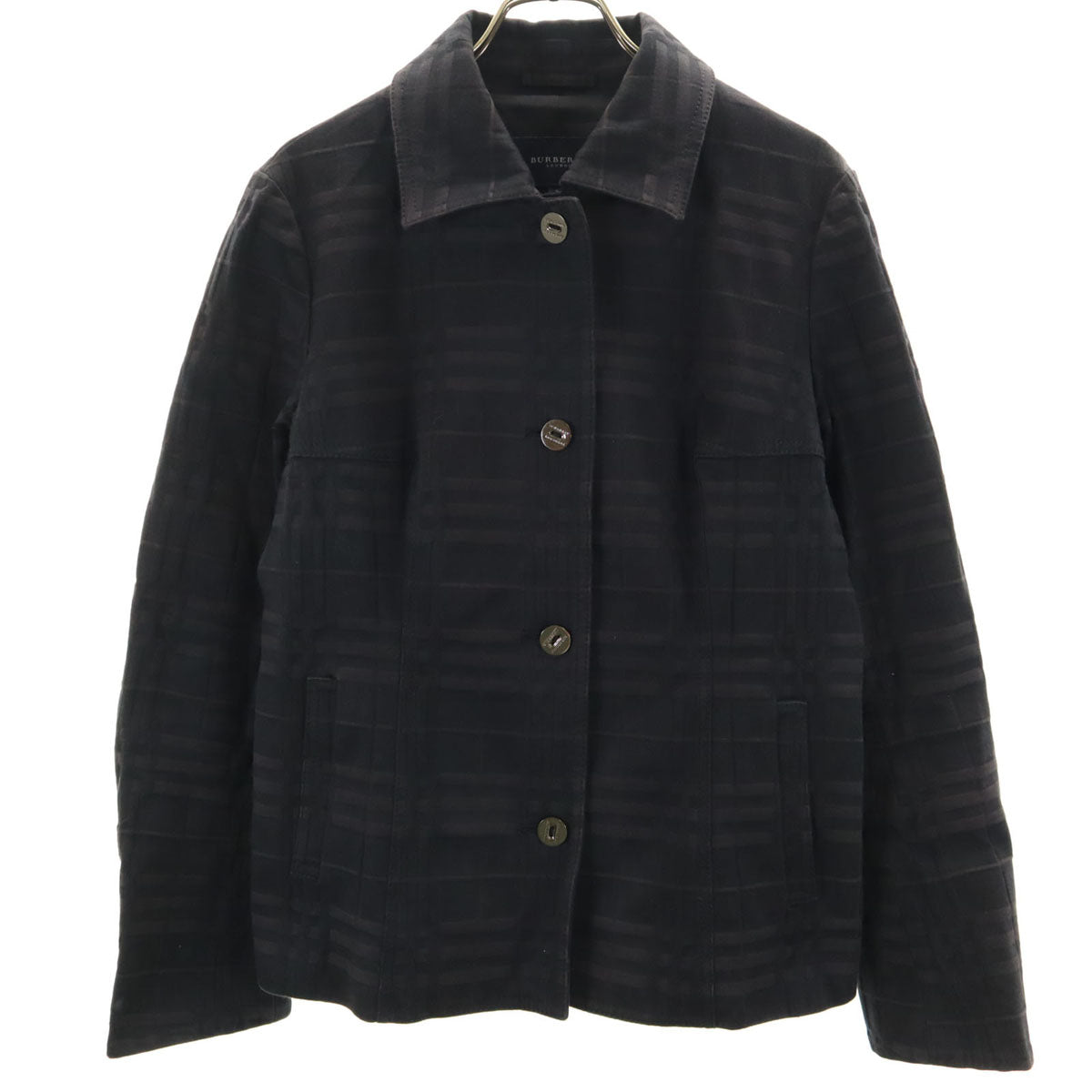 BURBERRY LONDON バーバリーロンドン チェック柄 ジャケット 42 ブラック 三陽商会 レディース