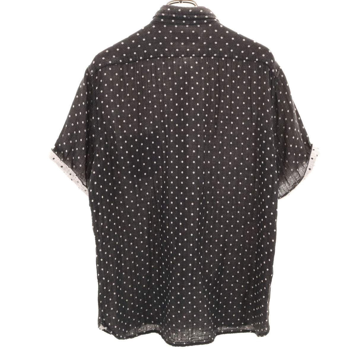 BEAMS HEART ビームスハート ドット柄 半袖 ボタンダウンシャツ XL ブラック 水玉 メンズ