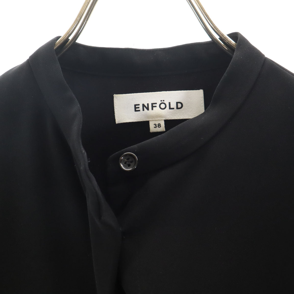 ENFOLD エンフォルド 長袖 アシンメトリー ブラウス 38 ブラック レディース