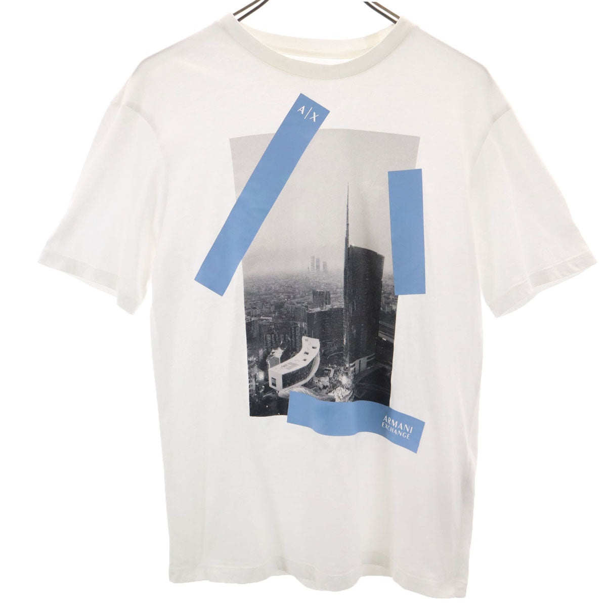 ARMANI EXCHANGE アルマーニエクスチェンジ フォトプリント 半袖 Tシャツ S ホワイト メンズ