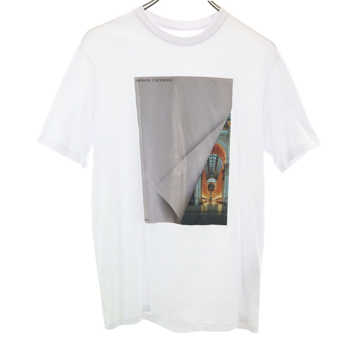 ARMANI EXCHANGE アルマーニエクスチェンジ フォトプリント 半袖 Tシャツ S ホワイト メンズ