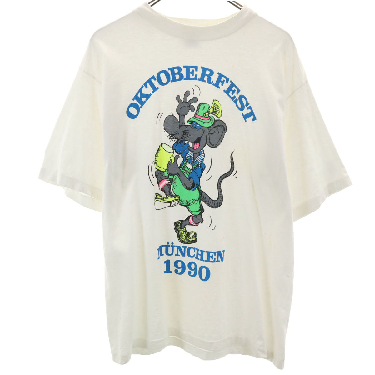 R.A.M BRAND 90s オールド ネズミ 半袖 Tシャツ M ホワイト シングルステッチ アニマル メンズ